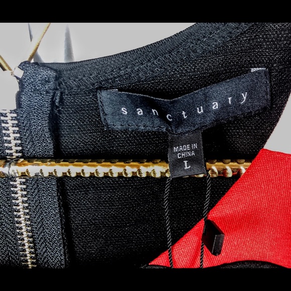 NWT Anthropologie Sanctuary Textured Color Block Asymmetrical Dress Size L - Picture 6 of 14